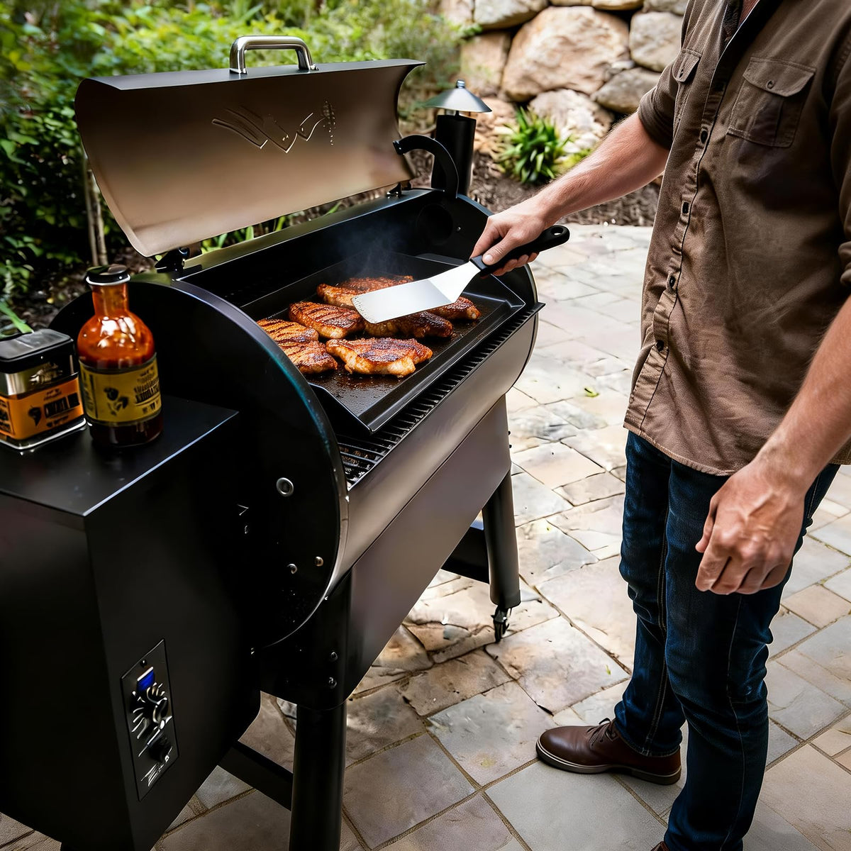 BBQ Future Universal Cast Iron Griddle for Gas Grill with Spatula Set, 23" x 16" Pre-Seasoned Nonstick Griddle Insert Large BBQ Flat Top Plate for All Gas/Electric Grill, Stove Top and More 🍁 All In One Marketplace Canada