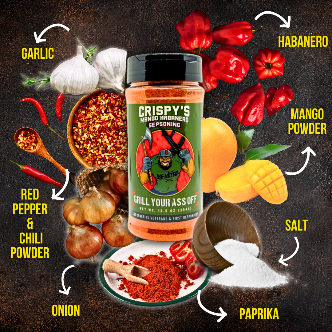 Crispy's Mango Habanero Seasoning™ – A Bold Fusion of Sweet Grill Your Ass Off - Spices, Rubs, Seasonings, Sauces, Jerky