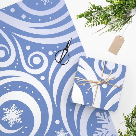 Blue Snowfake Wrapping Paper