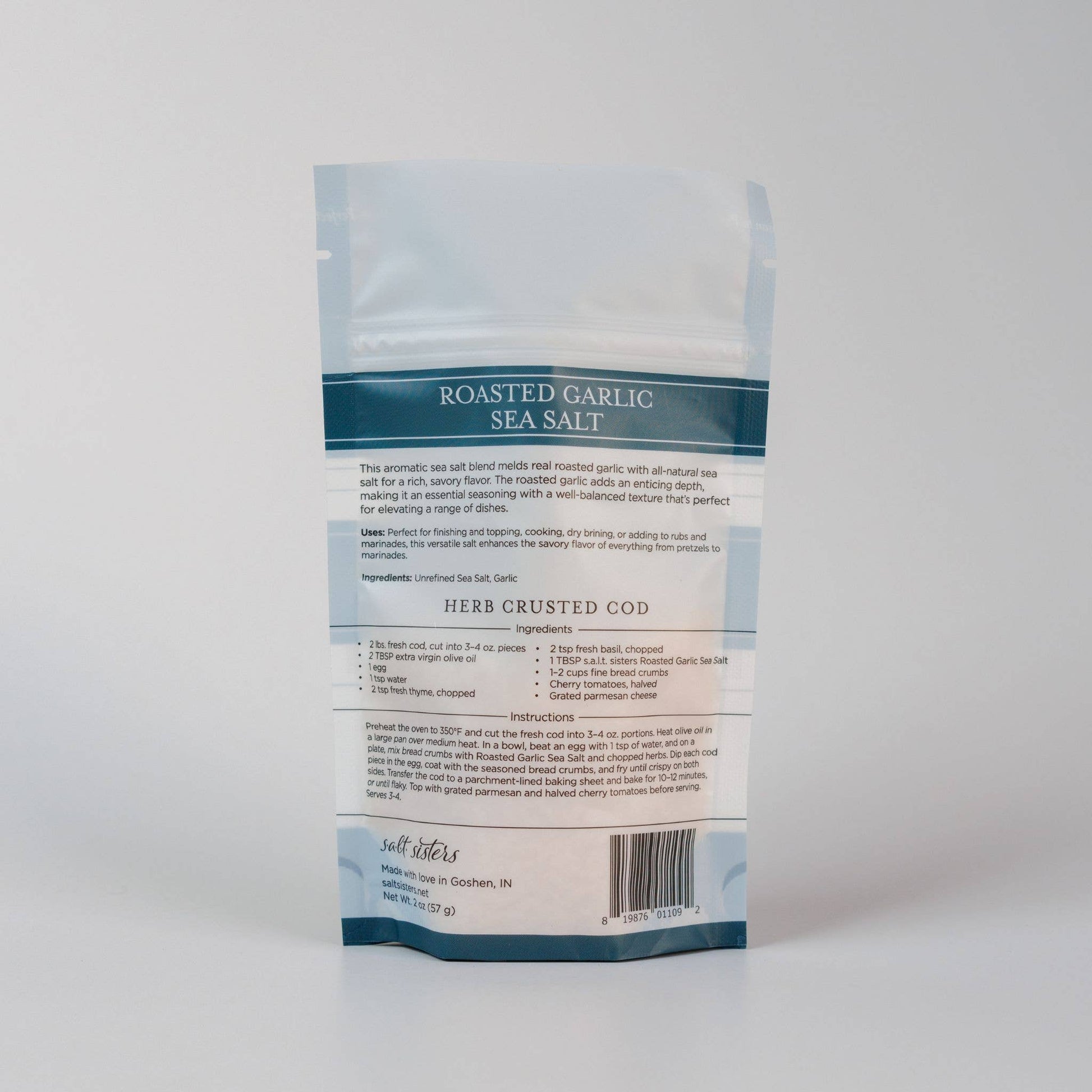 All-Natural Sea Salt - Roasted Garlic - 2 oz Salt Sisters