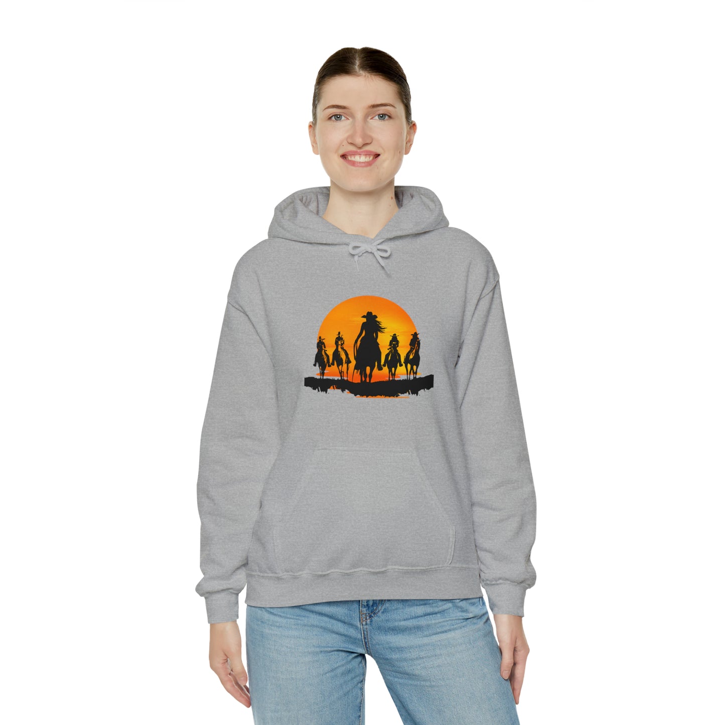 cowgirls in the sunset - Unisex Heavy Blend™ Hooded Sweatshirt