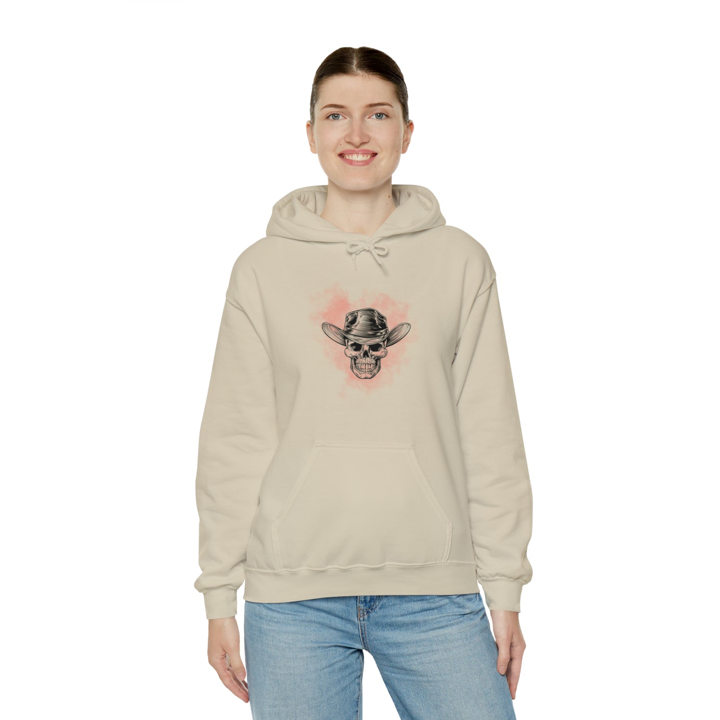 Red Silhouette Cowboy Smoke - Unisex Heavy Blend™ Hooded Sweatshirt