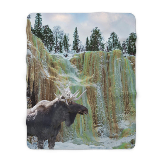 Moose Sherpa Fleece Blanket