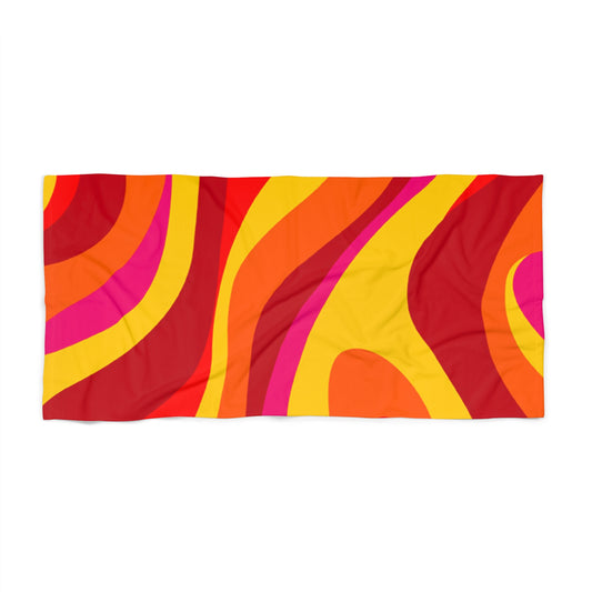 Orange Swirl Beach Towel