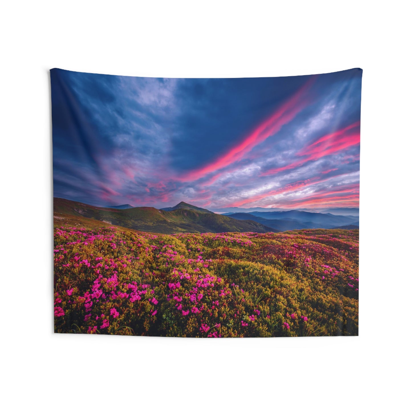 Summer Mountain Sunset Indoor Wall Tapestries