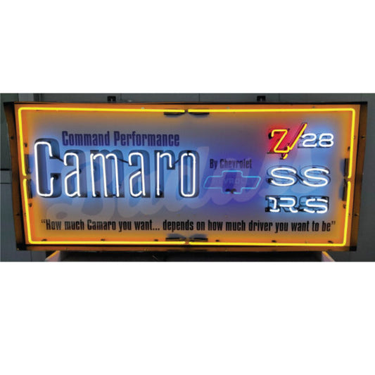 Camaro Command Performance 60″ Neon Sign In Steel Can