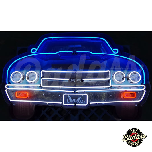 Chevelle Grill Neon Sign In Steel Can