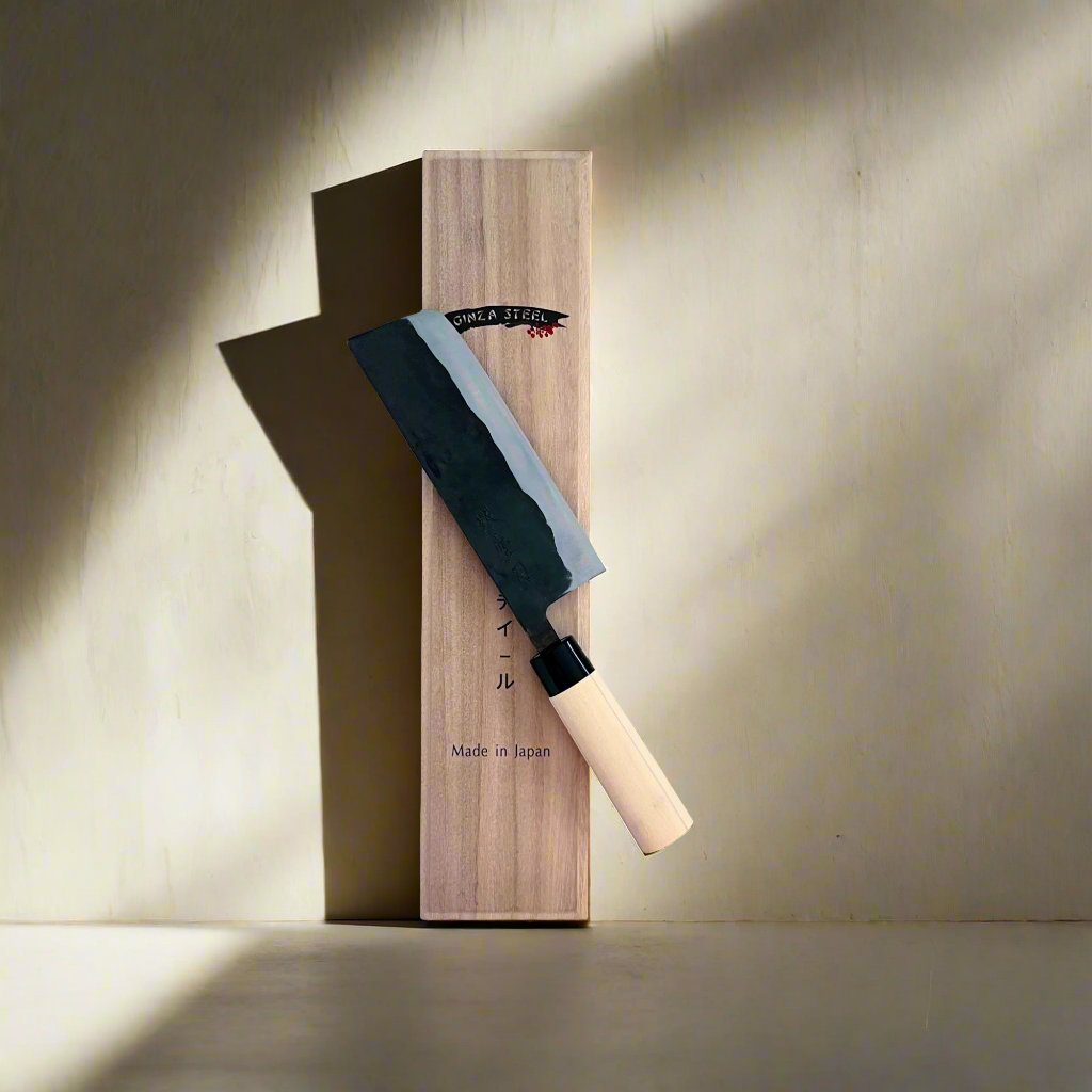 Aogami 166 | Nakiri Knife 165mm Blue#2 Soft iron Blade | Made in Japan Ginza Steel