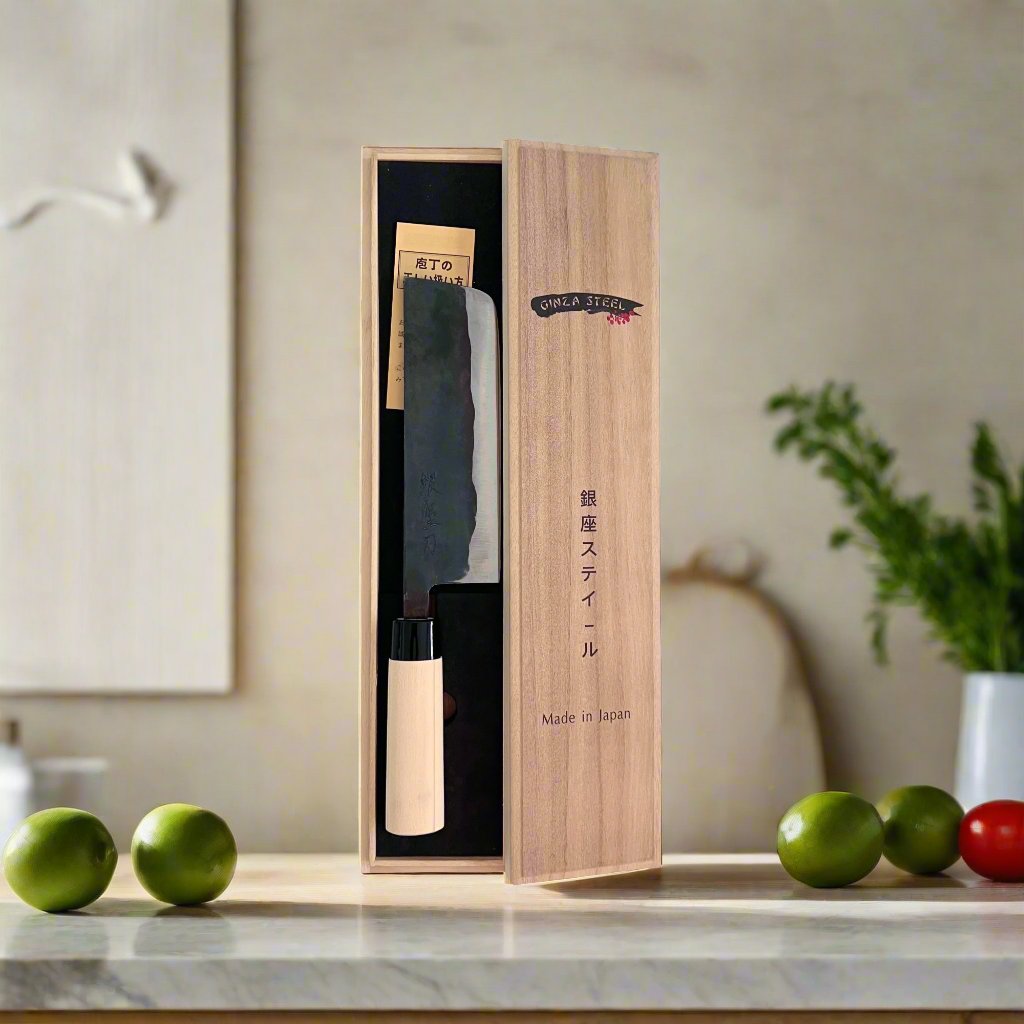 Aogami 166 | Nakiri Knife 165mm Blue#2 Soft iron Blade | Made in Japan Ginza Steel