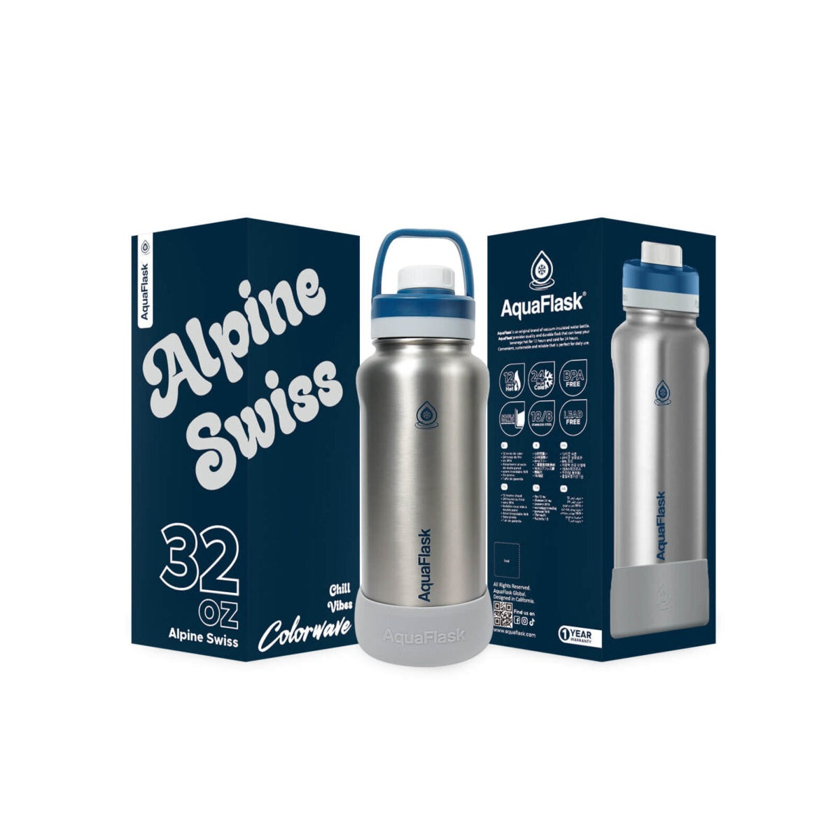 Aqua Flask Colorwave 32oz – Stainless Steel, Vacuum Insulated, Hot & Cold, Leak Proof, Travel & Office Bottle aquaflaskcanada