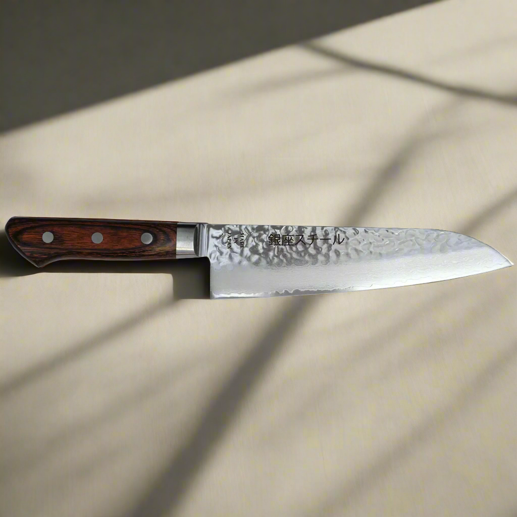 KASUMI 180- Damascus VG10 Santoku Knife 180mm-MB Ginza Steel