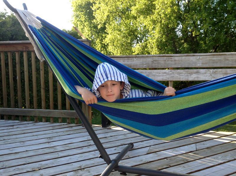 Deluxe Brazilian Double Hammock with Universal Stand Hammock Universe Canada