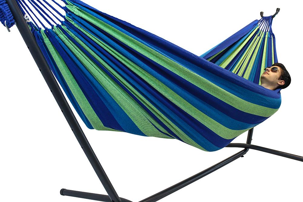 Deluxe Brazilian Double Hammock with Universal Stand Hammock Universe Canada