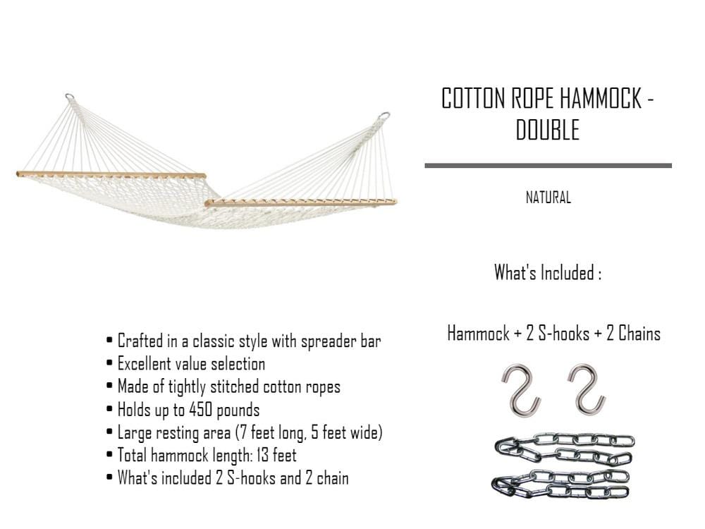 Cotton Rope Hammock with 3-Beam Stand Hammock Universe Canada