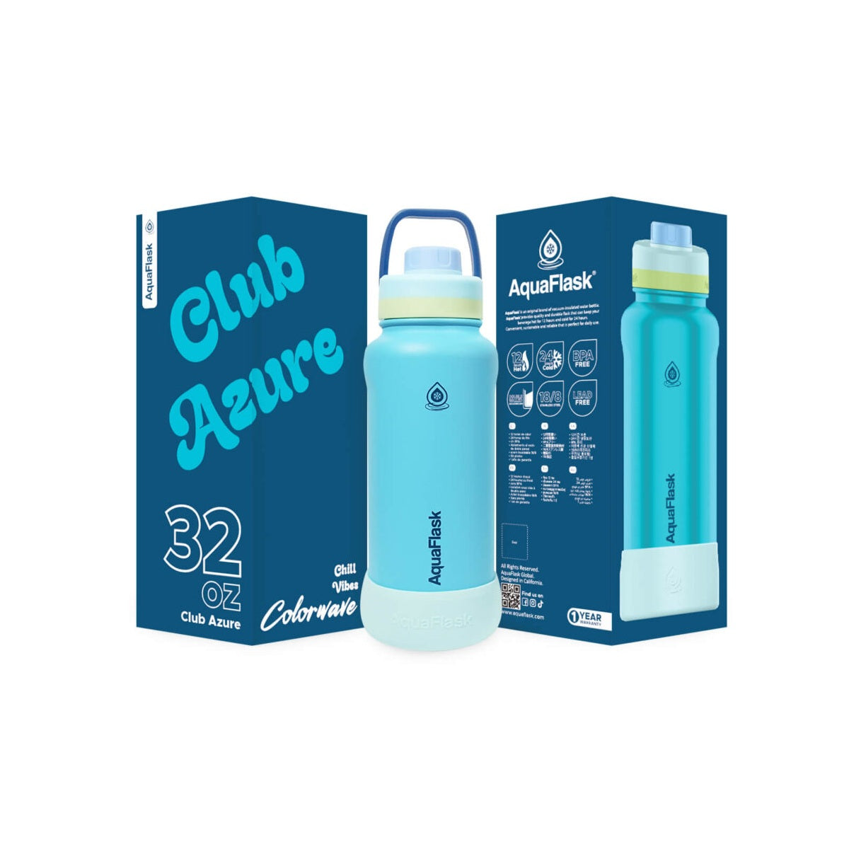 Aqua Flask Colorwave 32oz – Stainless Steel, Vacuum Insulated, Hot & Cold, Leak Proof, Travel & Office Bottle aquaflaskcanada
