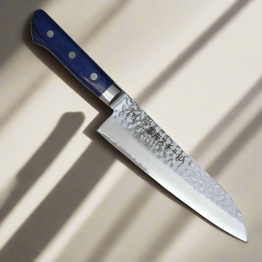 KASUMI 180- Damascus VG10 Santoku Knife 180mm-RB Ginza Steel