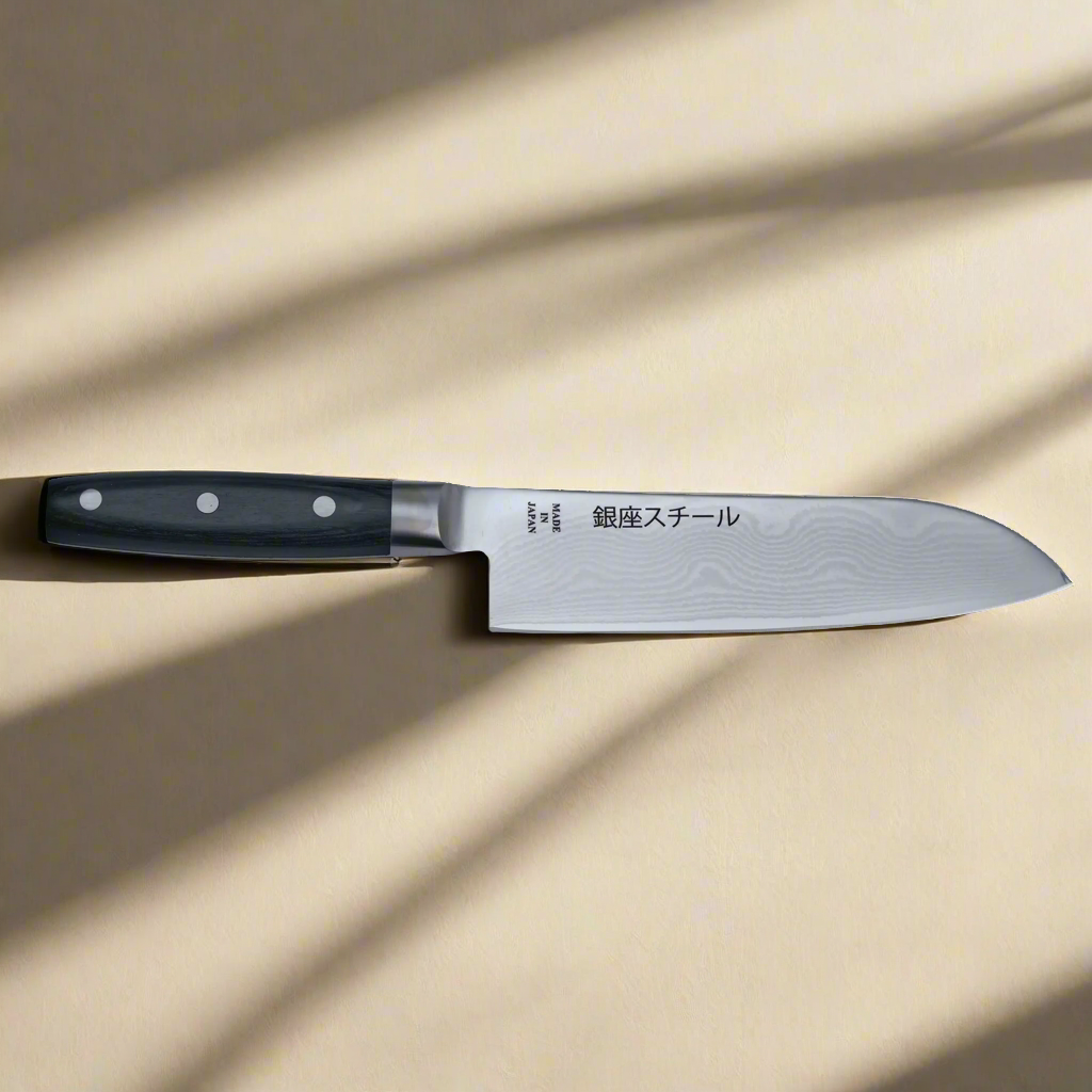 HAYAMI 180 - VG10 - 33 Layered Damascus Steel Santoku Knife 180mm Ginza Steel