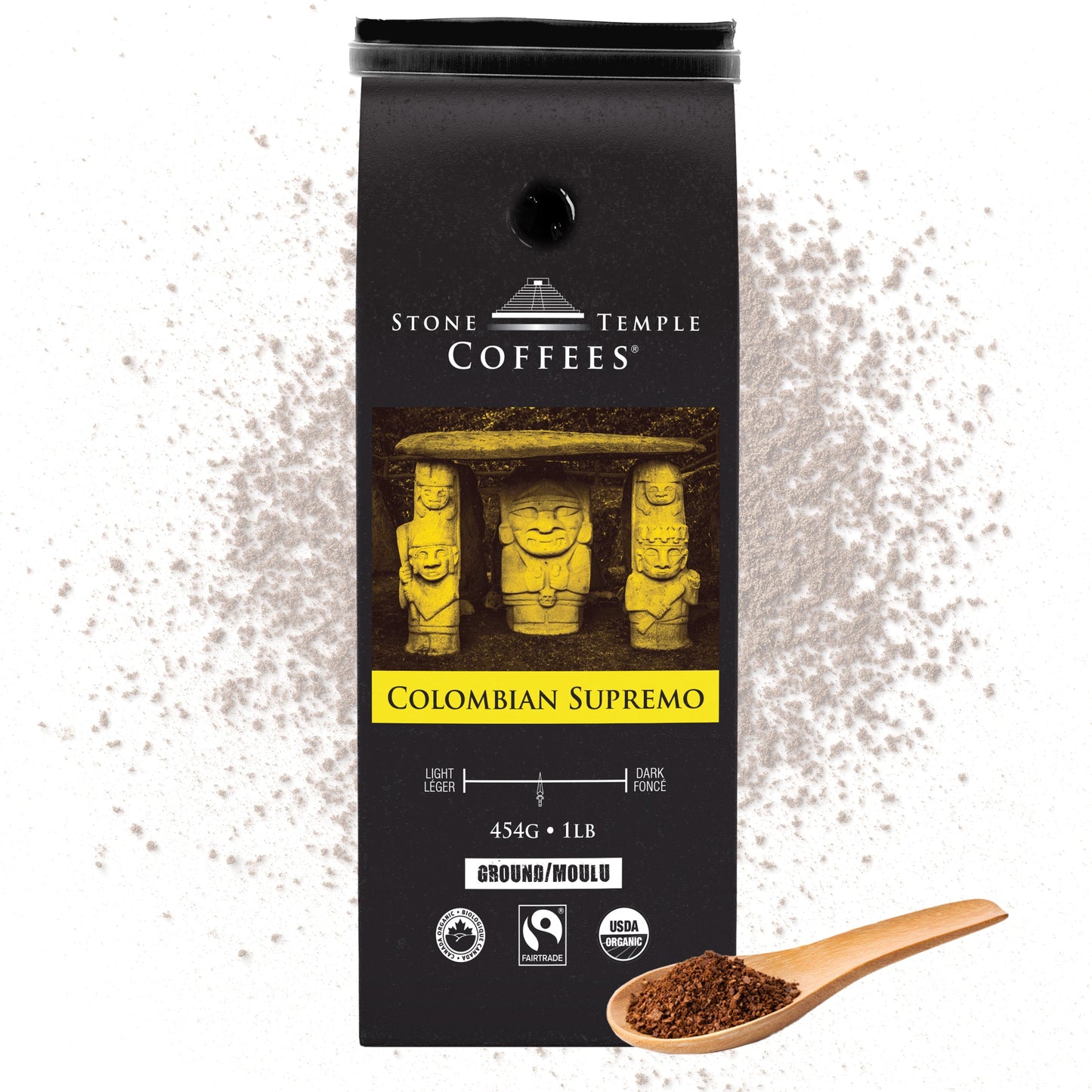 Colombian Supremo - Ground, Medium Roast, Certified Organic OCIA/ Fairtrade Coffee 1lb/454g