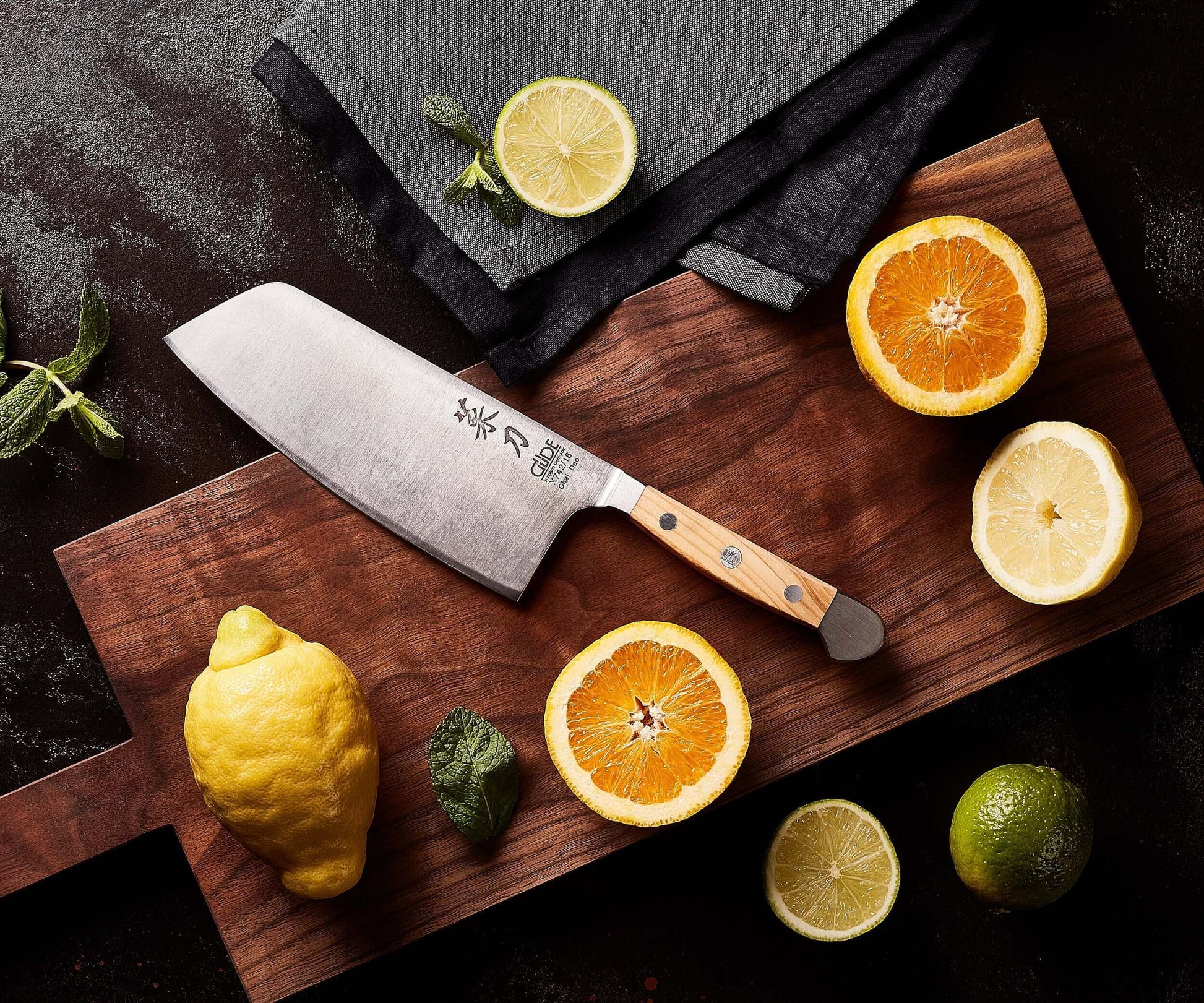 ALPHA OLIVE | Chai Dao Chinese Chef Knife 6 1/2" Blade | Forged Steel/Olive Wood Handle Ginza Steel