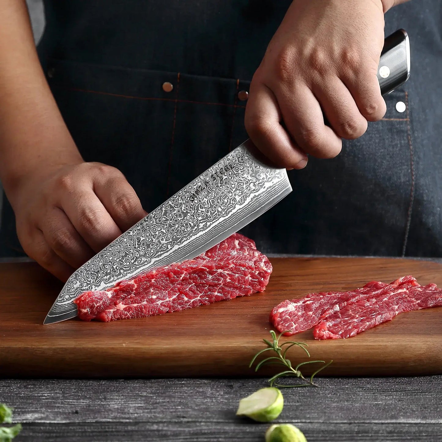 HAGAKURE SIX | Essential 6 pcs Knife set | 4 Knives, 1 Shears with Wood Block Ginza Steel