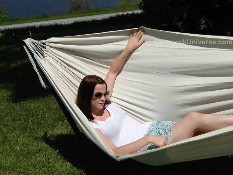 Deluxe Brazilian Double Hammock with Universal Stand Hammock Universe Canada