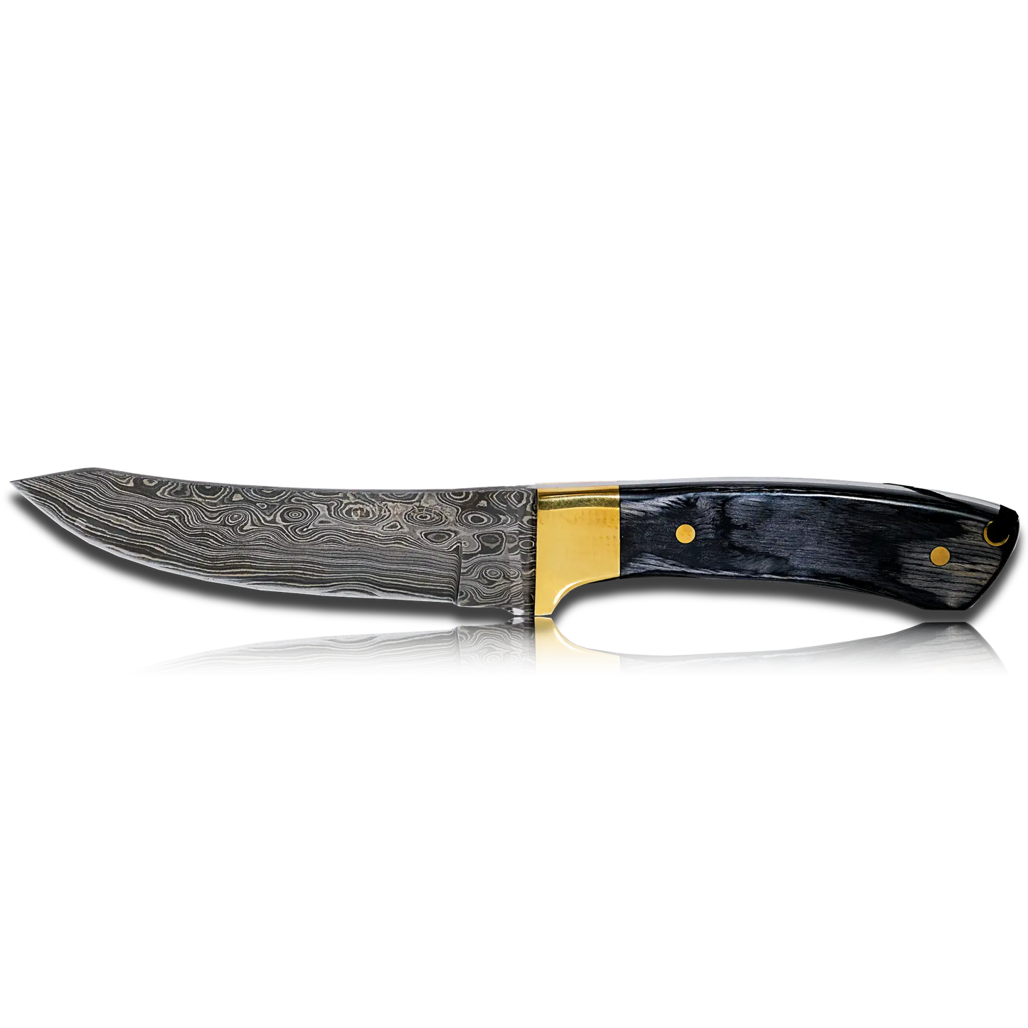 Hatif Hunter Special - Damascus Steel Skinner Knife 5 inch with Leather Sheath Ginza Steel