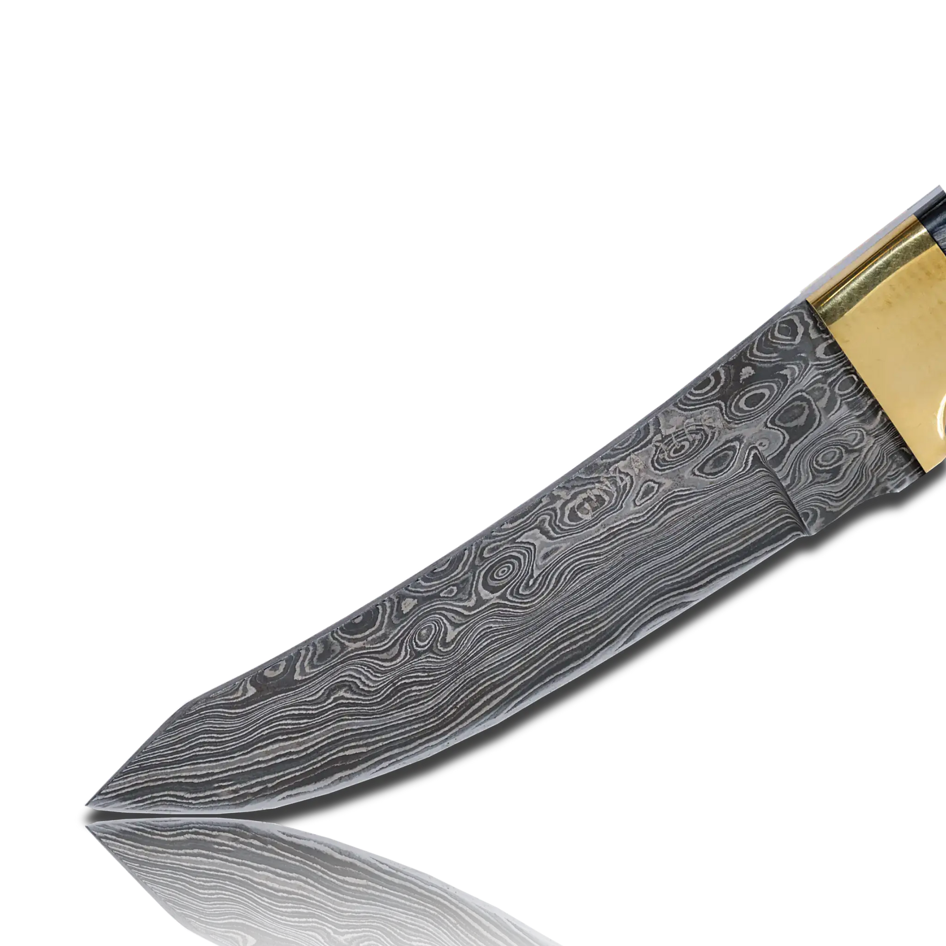 Hatif Hunter Special - Damascus Steel Skinner Knife 5 inch with Leather Sheath Ginza Steel