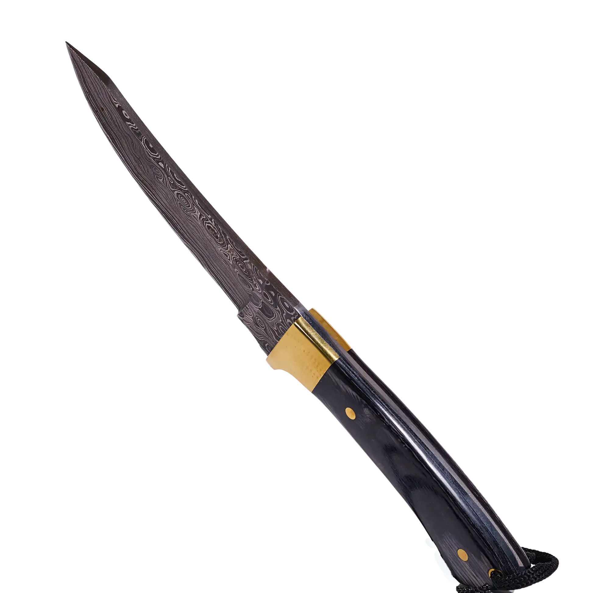 Hatif Hunter Special - Damascus Steel Skinner Knife 5 inch with Leather Sheath Ginza Steel