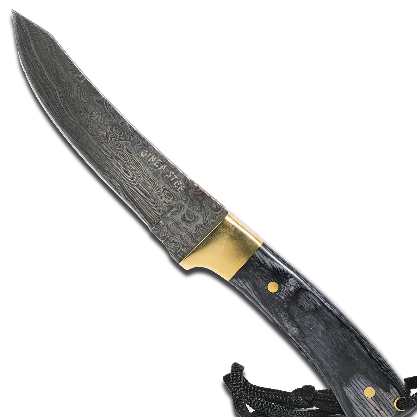 Hatif Hunter Special - Damascus Steel Skinner Knife 5 inch with Leather Sheath Ginza Steel