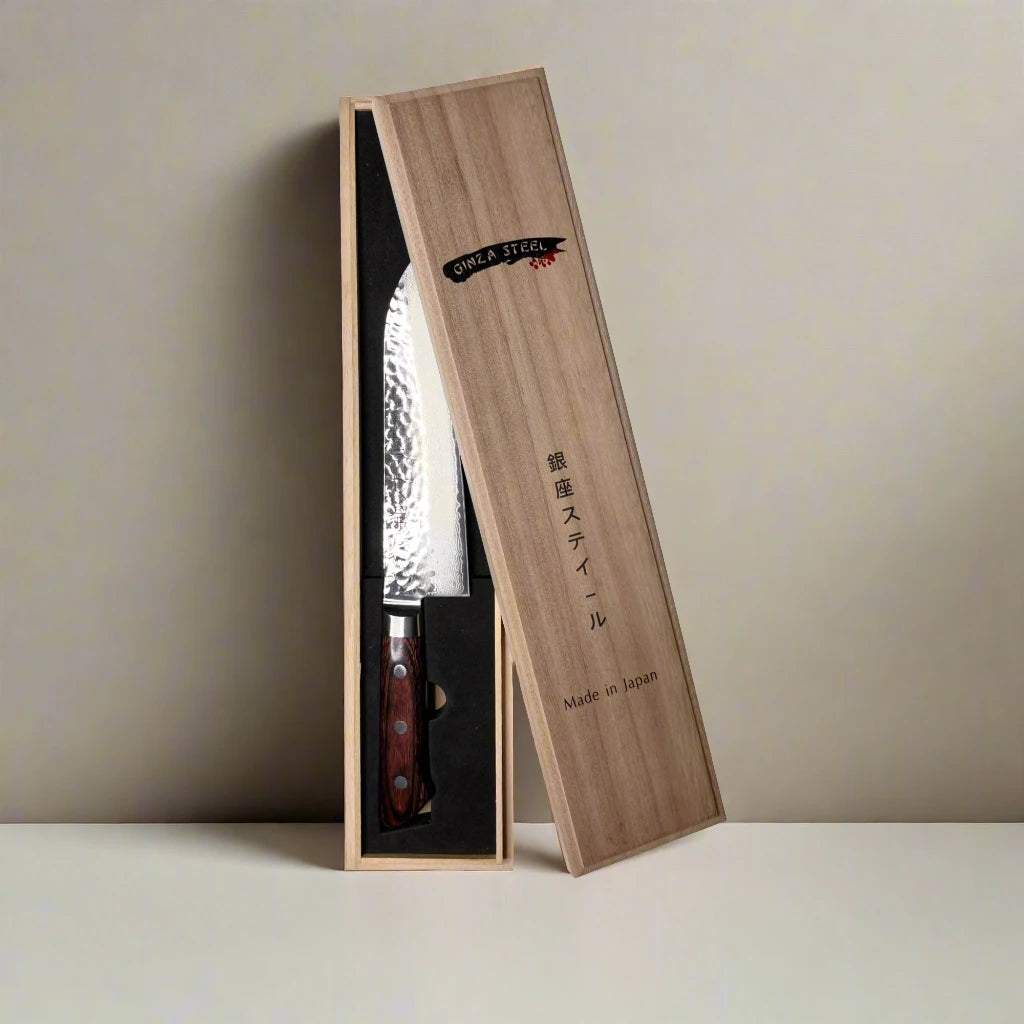 KASUMI 180- Damascus VG10 Santoku Knife 180mm-MB Ginza Steel