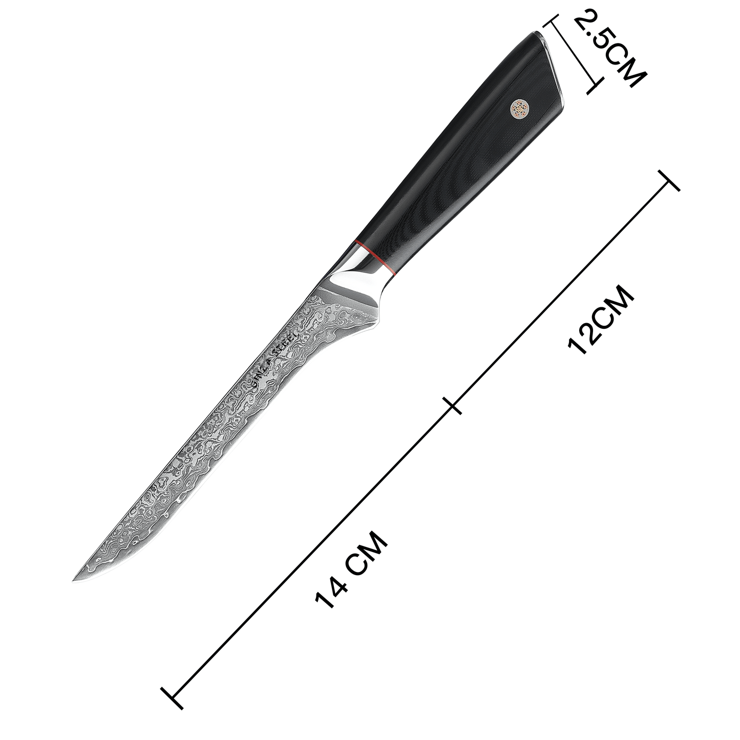 HAGAKURE 14 | Boning Knife 5.5" Damascus AUS 10 Steel Ginza Steel