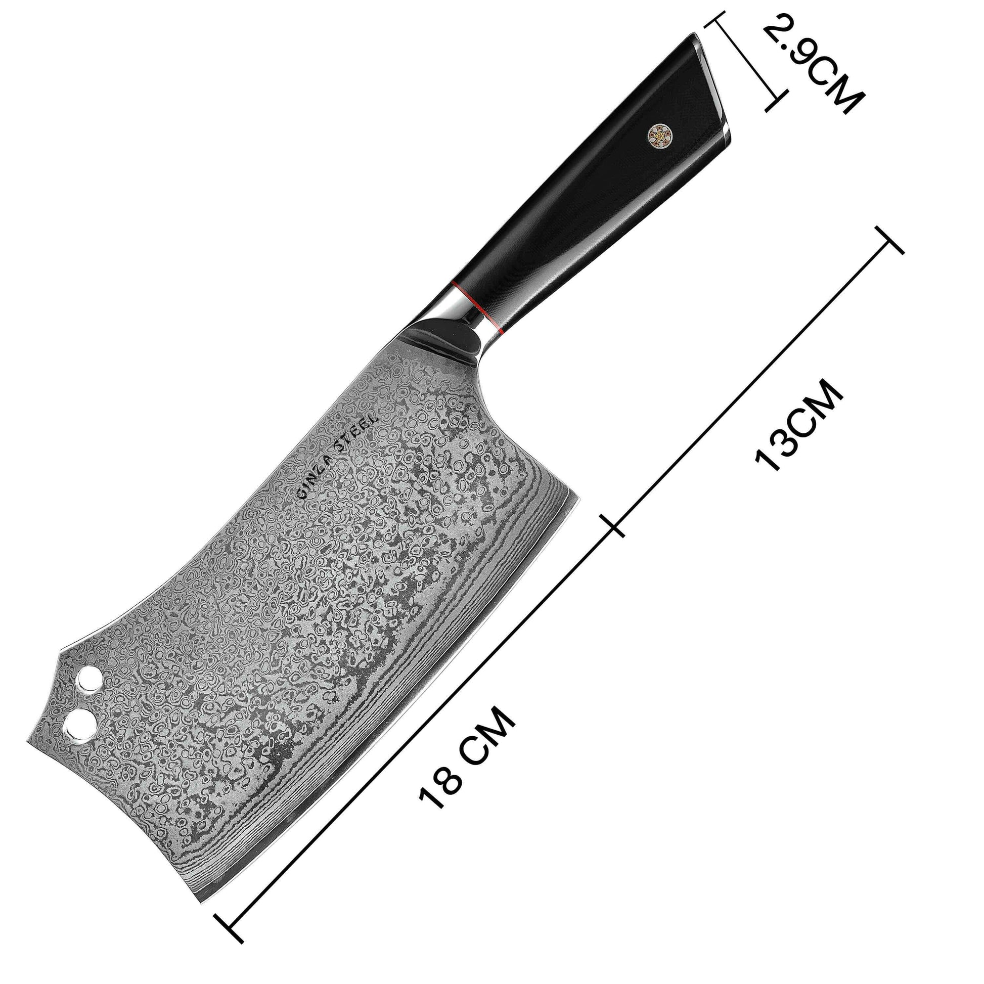 HAGAKURE Y | Chopping Knife 7" Damascus AUS 10 Steel Ginza Steel