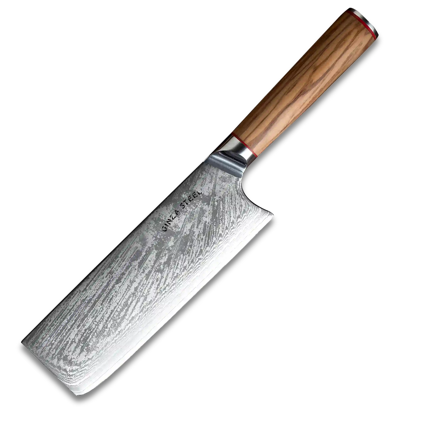 MIA X | Cleaver Knife 7" Damascus AUS10 Steel 67 Layer / Olive Wood handle Ginza Steel