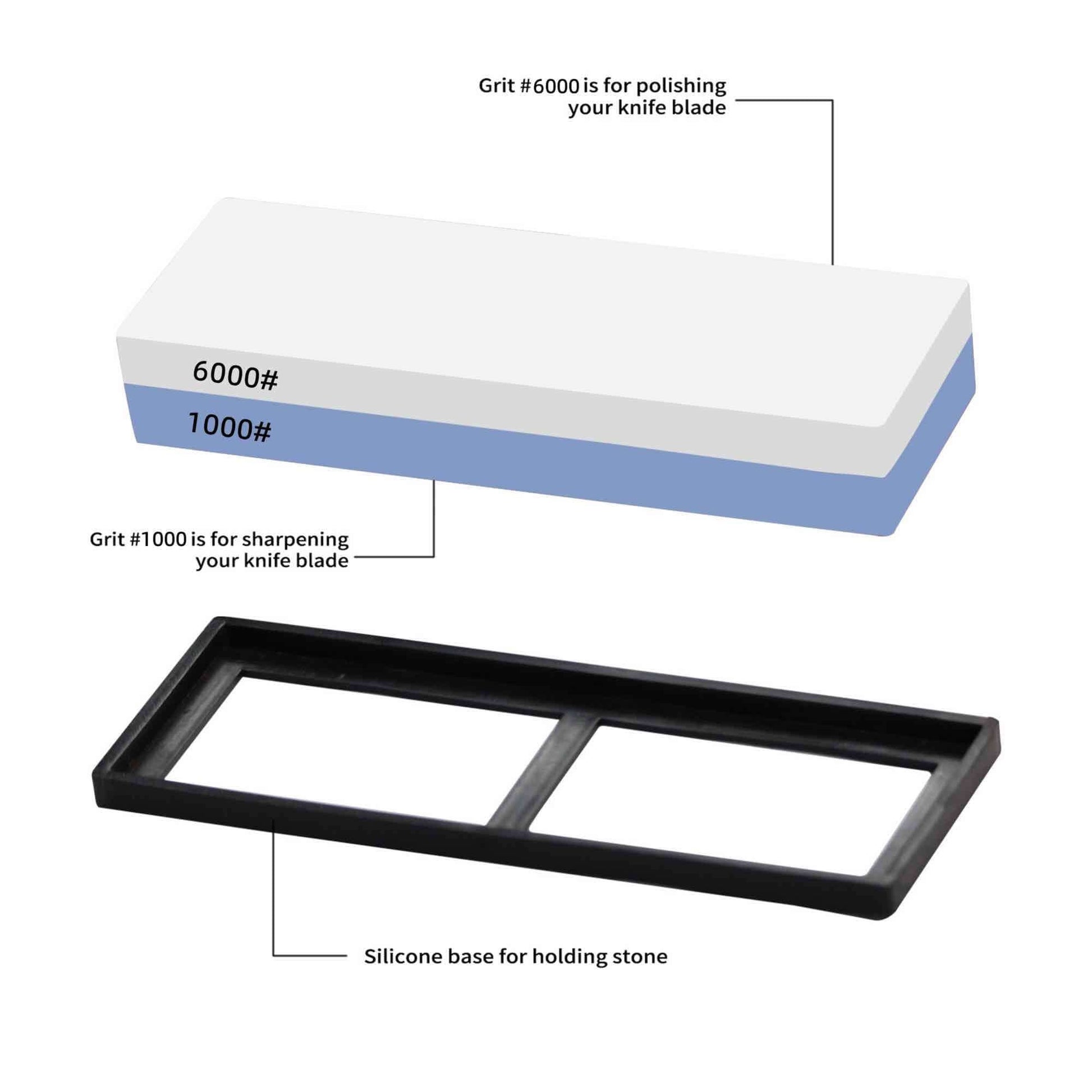 KC Series Whetstone | Dimond Grit 1000/6000 With Silicon Pedestal Ginza Steel