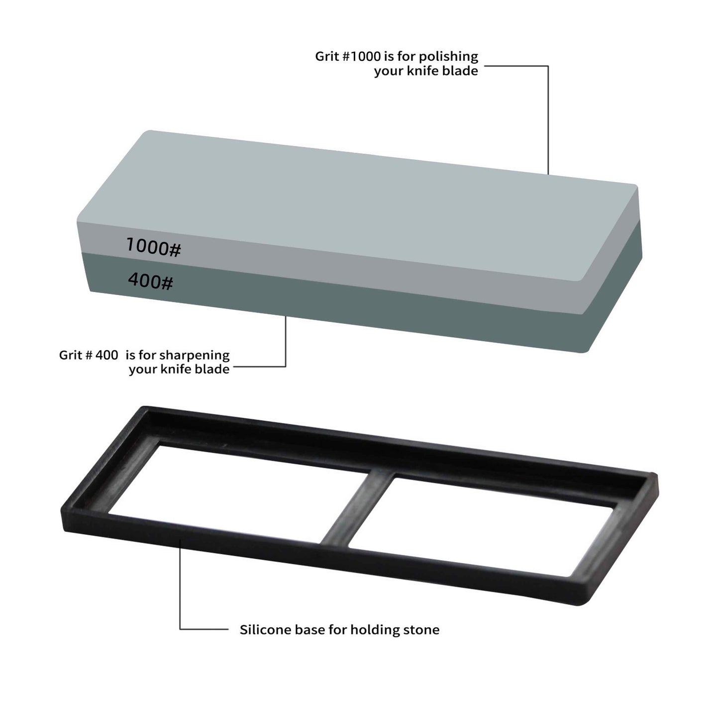 KC Series Whetstone | Dimond Grit 400/1000 With Silicon Pedestal Ginza Steel