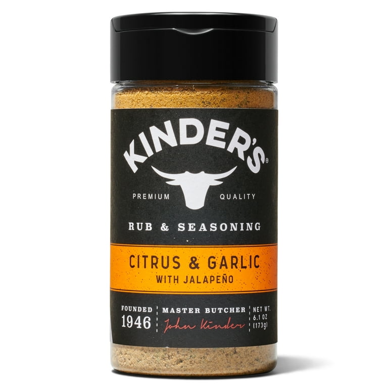 Kinder's Citrus with Garlic and Jalapeno Barbecue Seasoning, 6.1 oz SlobsRus BBQ