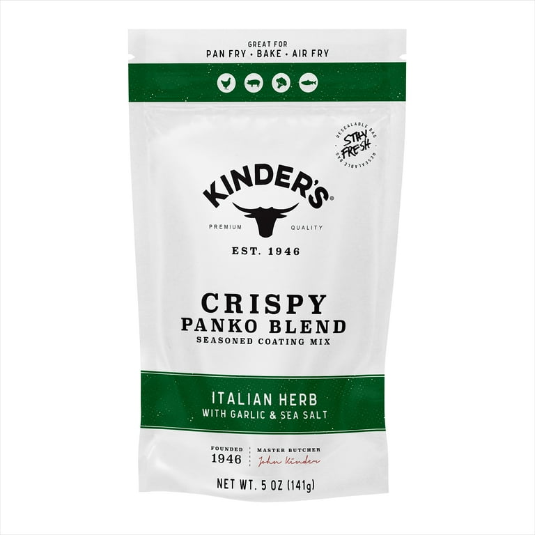 Kinder's Italian Garlic & Herb Seasoned Panko Bread Crumb Coating, 5 oz SlobsRus BBQ