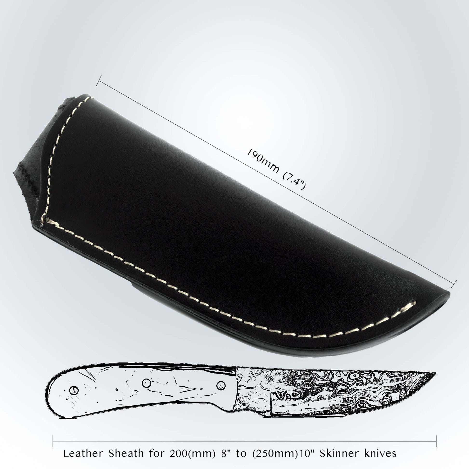 Leather Sheath for Skinner Knife Ginza Steel