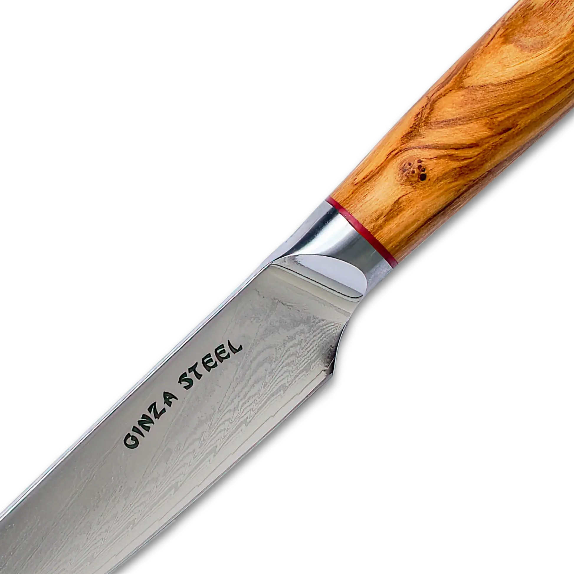 Ginza Steel MIA 12 Utility Knife 5” – Damascus AUS10, 67-Layer, Olive Wood Handle Ginza Steel