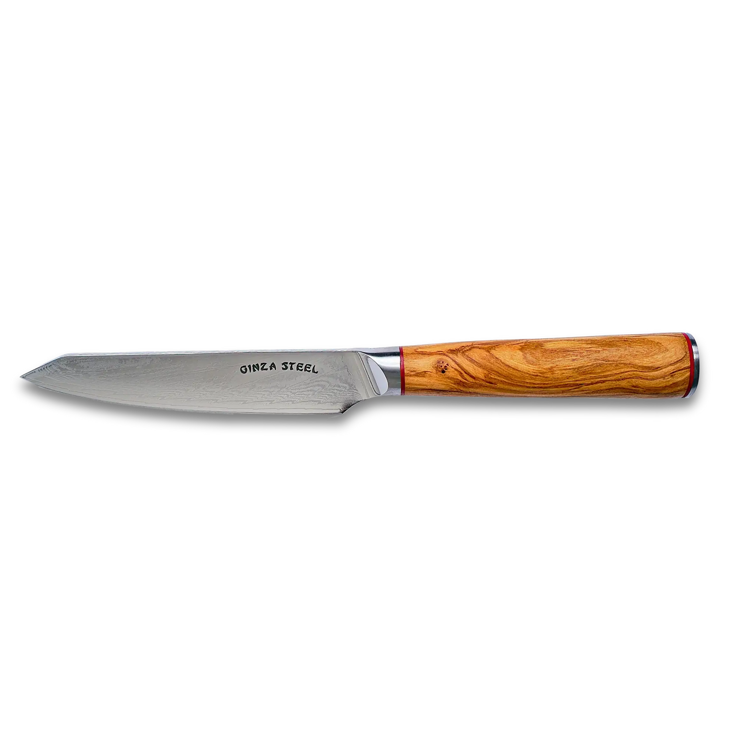 Ginza Steel MIA 12 Utility Knife 5” – Damascus AUS10, 67-Layer, Olive Wood Handle Ginza Steel