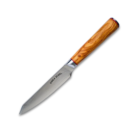Ginza Steel MIA 12 Utility Knife 5” – Damascus AUS10, 67-Layer, Olive Wood Handle Ginza Steel