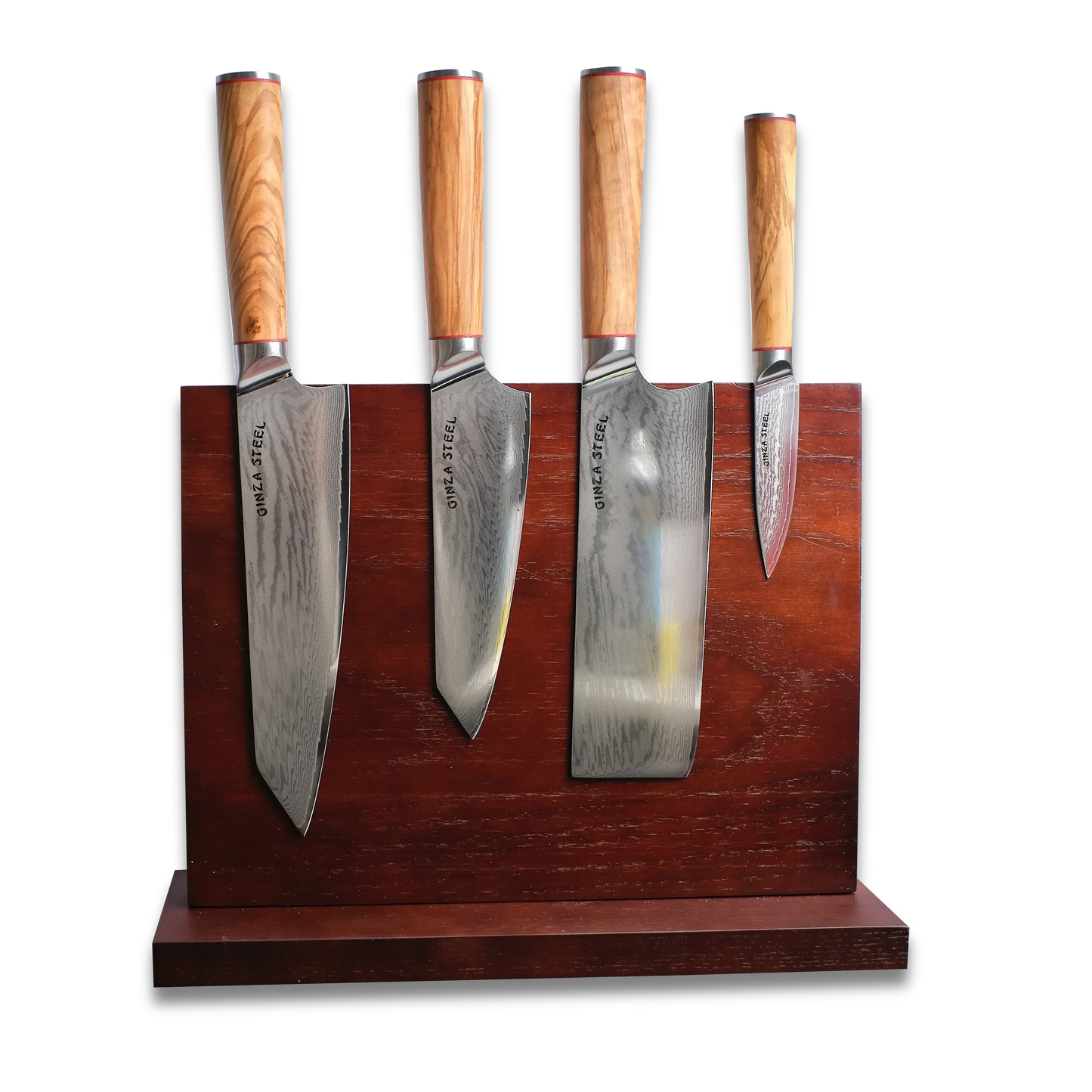 Ginza Steel KC Series MIA FIVE – 5-Piece Essential Knife Set with Magnetic Wood Block Ginza Steel