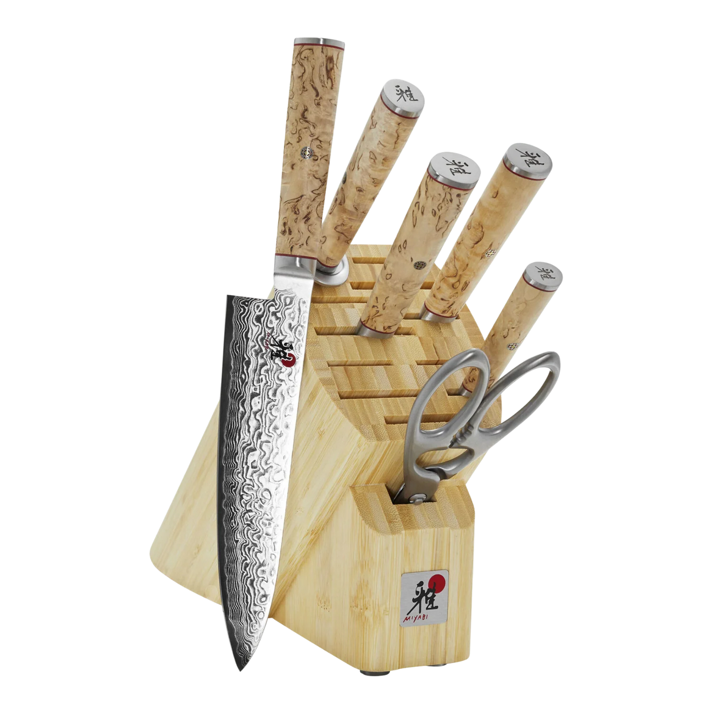 MIYABI 5000 MCD - 7 Piece, Knife block set, brown Ginza Steel