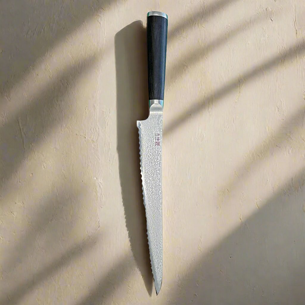 Miyako SUS 240mm Bread Slicer | 33 Layer Damascus Steel Blade  – Made in Japan Ginza Steel