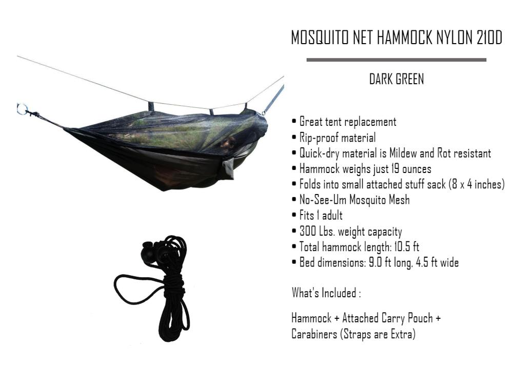 Mosquito Net Hammock 210T Hammock Universe Canada
