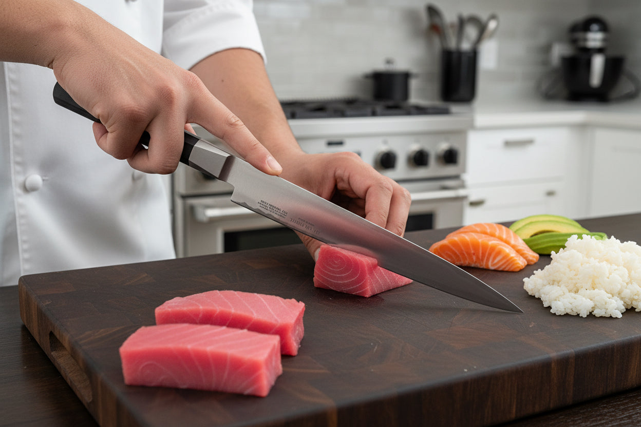 MIYABI 4000 FC 9.5-Inch Sujihiki Knife – Black Handle Ginza Steel