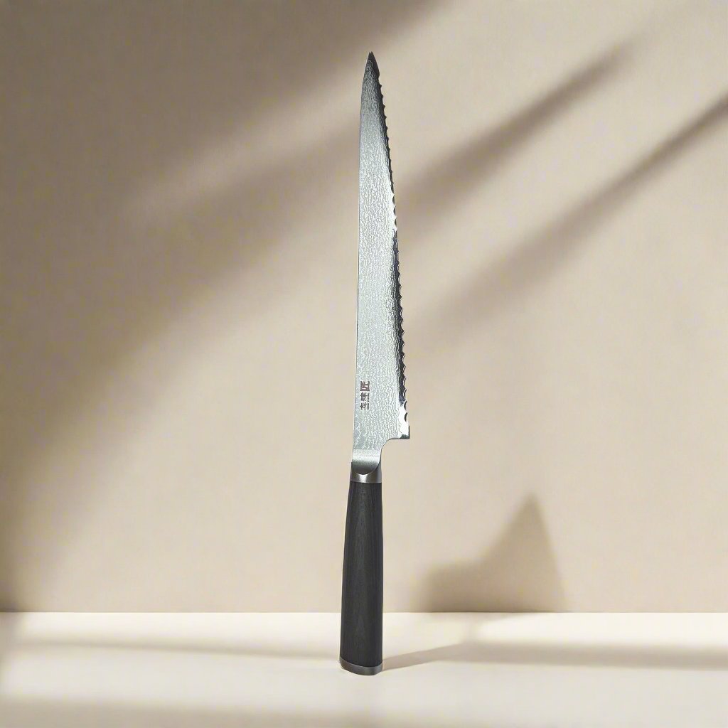 Miyako SUS 240mm Bread Slicer | 33 Layer Damascus Steel Blade  – Made in Japan Ginza Steel