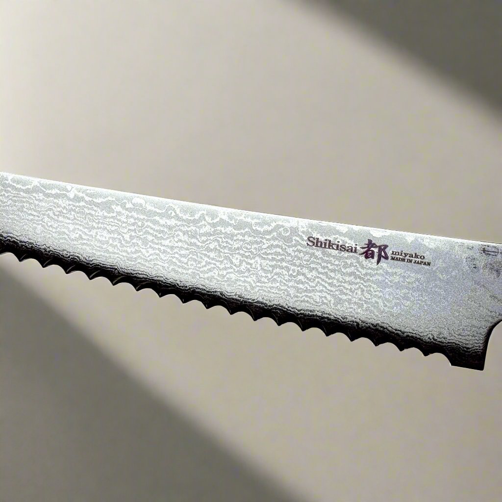 Miyako SUS 240mm Bread Slicer | 33 Layer Damascus Steel Blade  – Made in Japan Ginza Steel