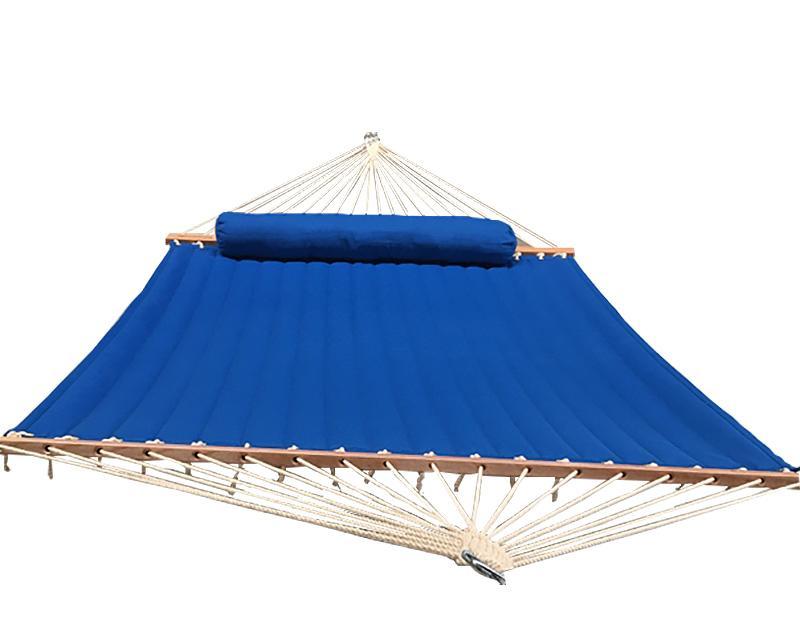 Olefin Double Quilted Hammock with Matching Pillow with 3-Beam Stand Hammock Universe Canada
