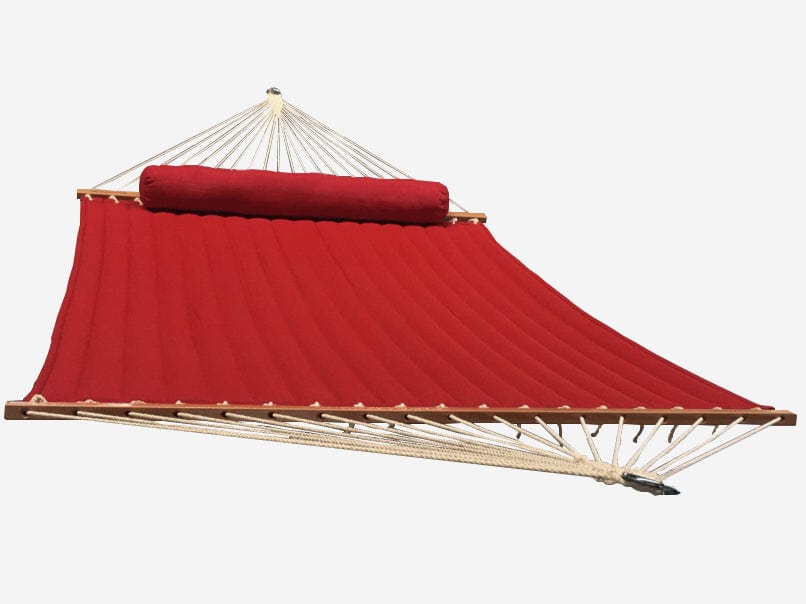 Olefin Double Quilted Hammock with Matching Pillow with 3-Beam Stand Hammock Universe Canada